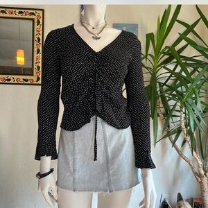 H&M Black and White Polka Dot Blouse